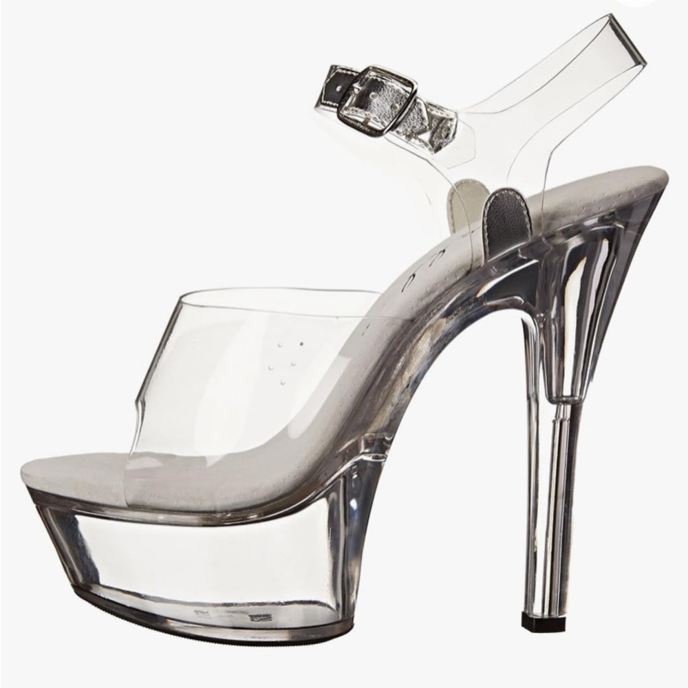 Elle Transparent Heels with Metallic Accents